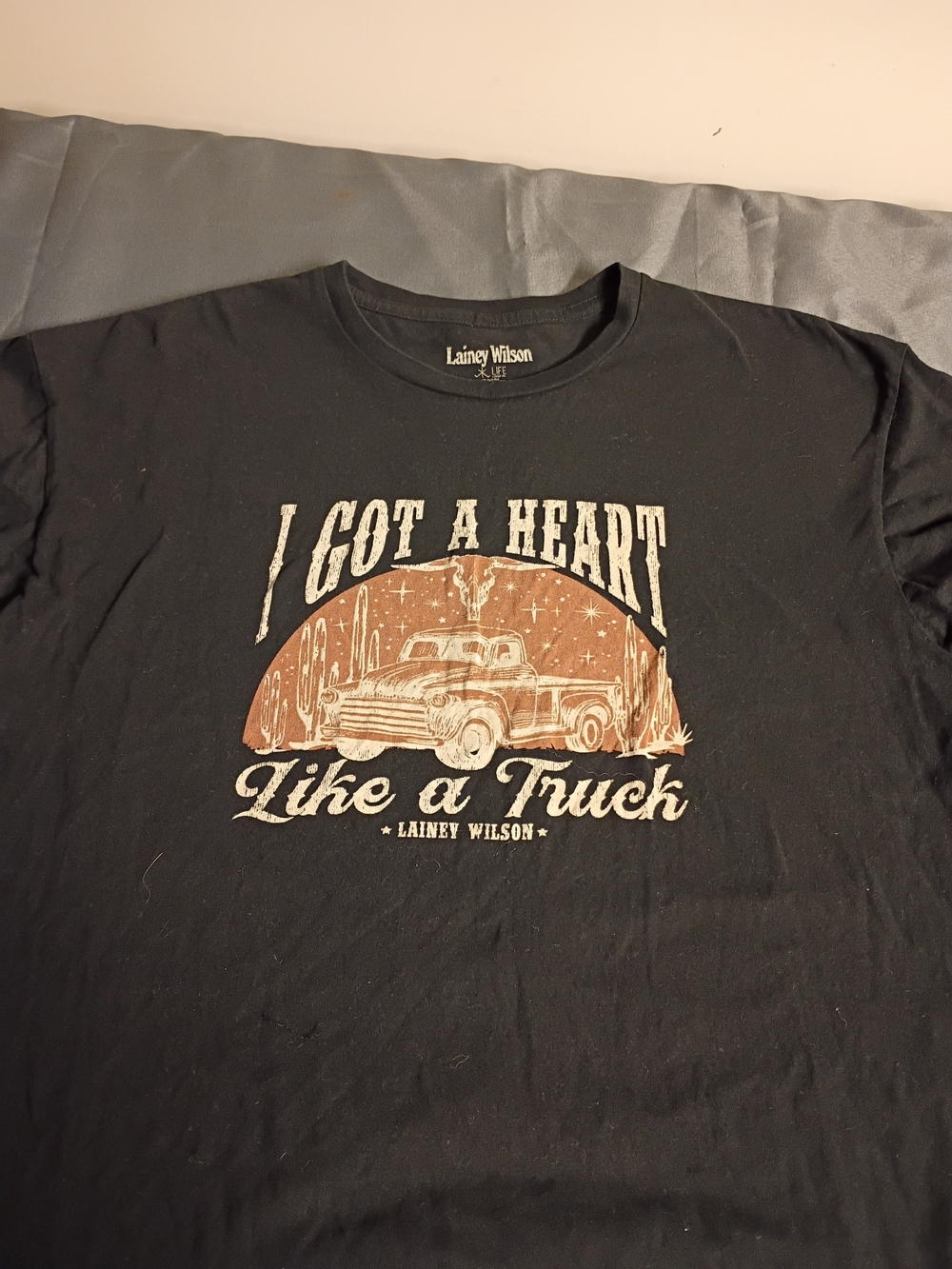 Women's Black Lainey Wilson T-shirt - I Got A Heart Like a Truck